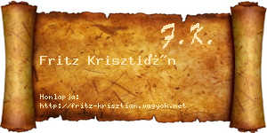Fritz Krisztián névjegykártya