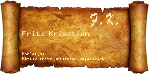 Fritz Krisztián névjegykártya